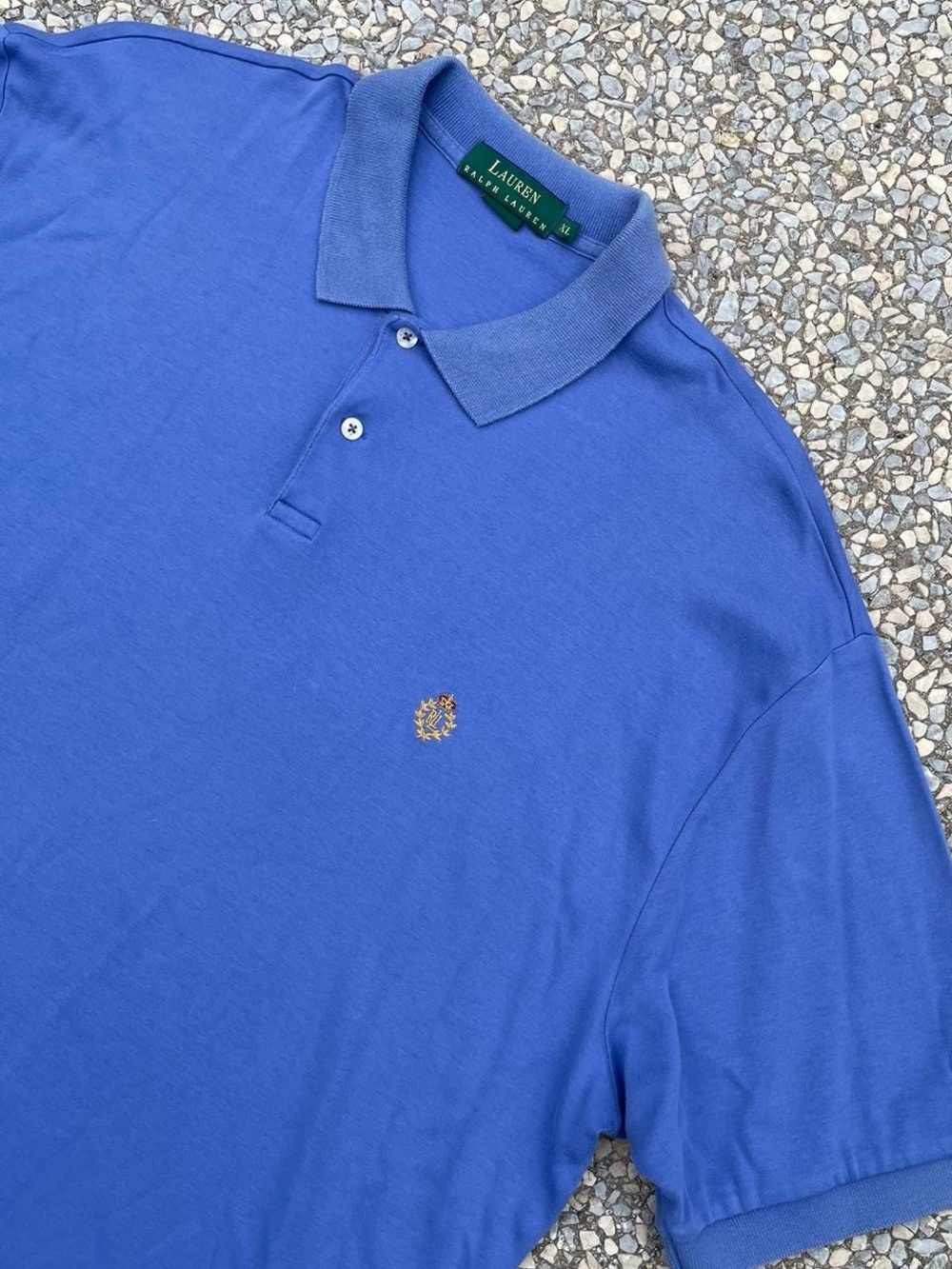 Lauren Ralph Lauren Blue Polo with Gold Crest Embroidery